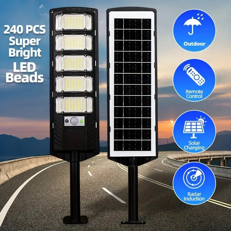 100000LM Solar Light Commercial LED Outdoor Dusk To Dawn Solar Street Light Road Area Lamp Waterproof Backyard Security Lighting