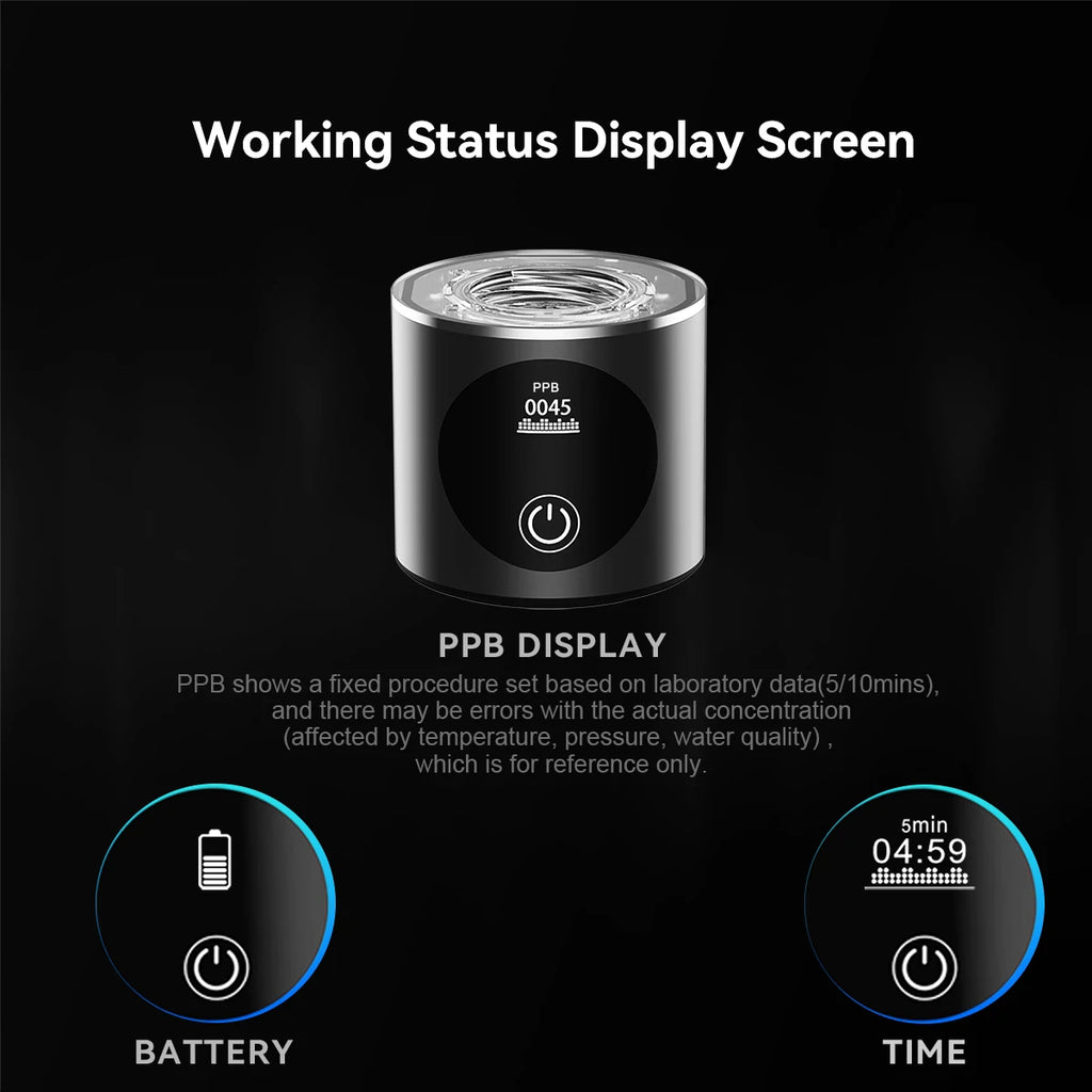 ALTHY Performance Hydrogen Water Generator Bottle DuPont SPE+PEM Dual Chamber + PPB&Time&Battery Display + H2 Inhalation Device