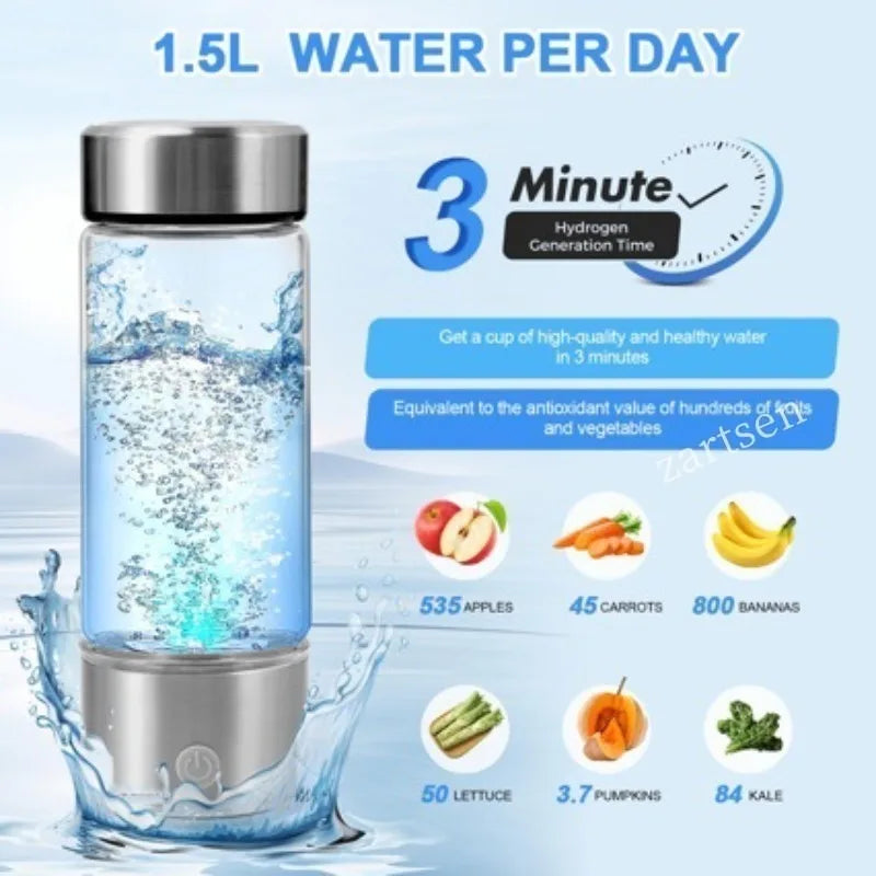 Hydrogen-Rich Water Cup Portable Electric Hydrogen Rich Water Generator Bottle Titanium Quality Filter Healthcare Water Cup USB