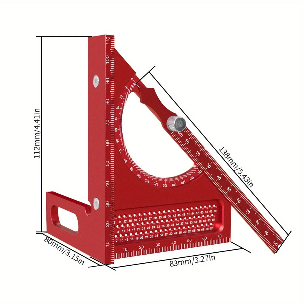 3D Adjustable Carpentry Square Protractor With 180 Degree Quick Markin ...