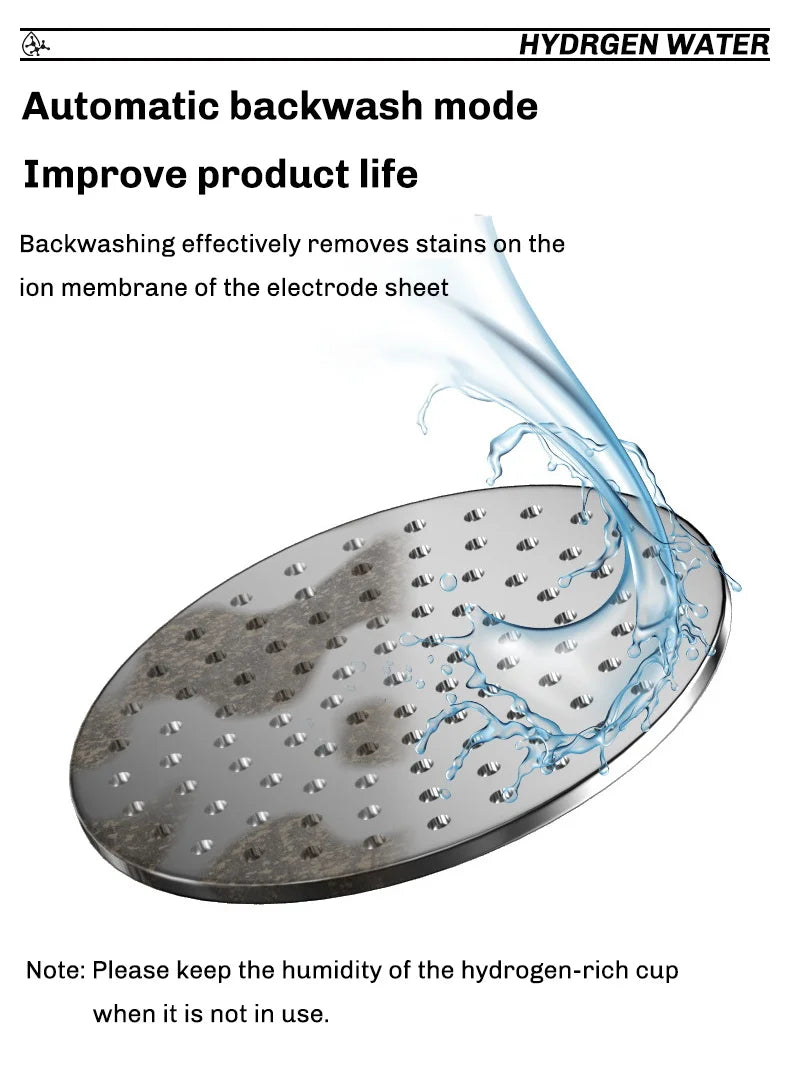 380ML Portable Hydrogen Rich Water Generator Bottle Glass Cup body SPE/PEM Dual Chamber Maker lonizer - H2 Inhalation device