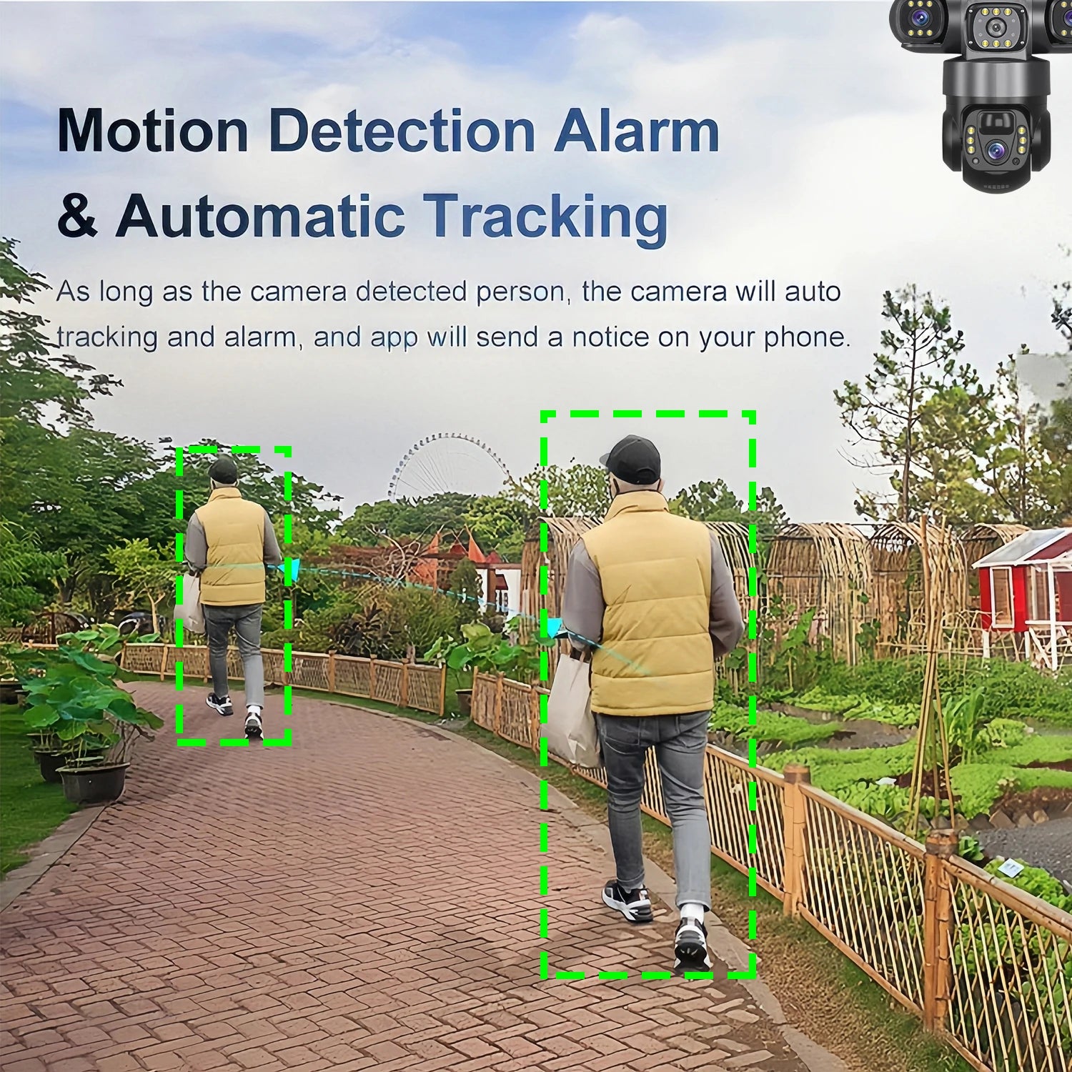 V380PRO 3 Lens WiFi Solar Camera 15MP 360 Outdoor Waterproof CCTV Night Vision Two-Way Audio Camera Mobile Tracking 4G IP Camera